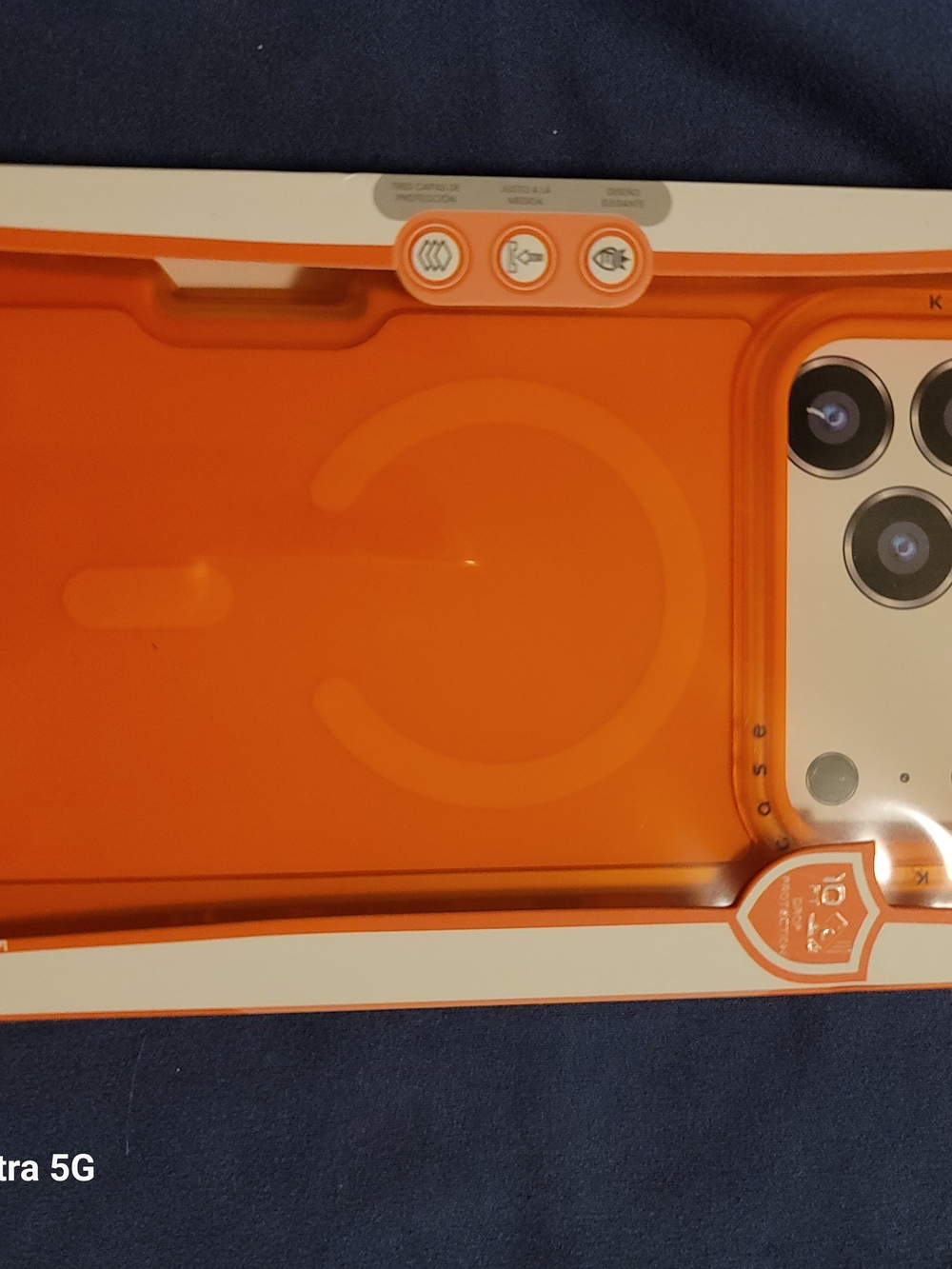 Orange Clear Protective Phone Case for Large Smartphones IP 17 PRO MAX VELVET